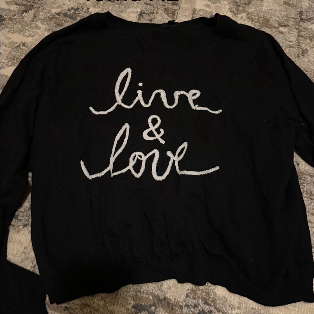 Torrid Black Sweater with White Script